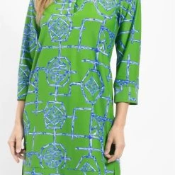 Jude Connally women Finley Bamboo Lattice Dress In Grass Green