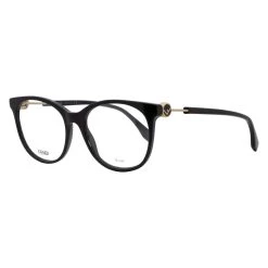 women Fendi Round Eyeglasses FF0393 807 Black 52mm 393