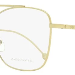 Fendi Women's Square Eyeglasses FF0354 J5G Gold 55mm