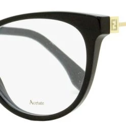 Fendi Women's Oval Eyeglasses FF0201 807 Black/Gold 52mm