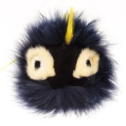women Fendi Blue Fur Leather Monster Bug Bag Charm