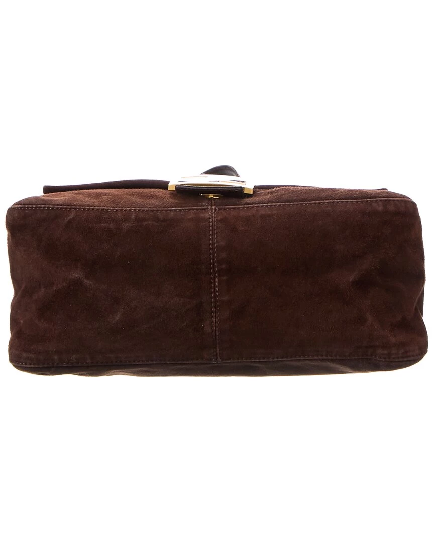 women FENDI Dark Brown Zucca-Print Leather Mamma Tote (Authentic Pre-Owned) 5 women FENDI Dark Brown Zucca-Print Leather Mamma Tote (Authentic Pre-Owned) - Image 3