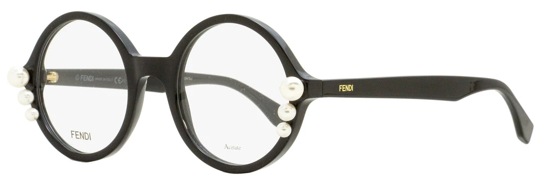 Fendi Women's Round Pearl Eyeglasses FF0298 807 Black 51mm 3 Fendi Women's Round Pearl Eyeglasses FF0298 807 Black 51mm