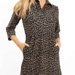 Jude Connally women Finley Dress in Texture Camel