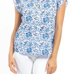 Jude Connally women Honey Paisley Top In Border White
