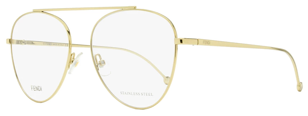 Fendi Women's Aviator Eyeglasses FF0352 J5G Gold 56mm 3 Fendi Women's Aviator Eyeglasses FF0352 J5G Gold 56mm