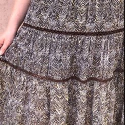 Jude Connally women Dezi Skirt in Herringbone Chocolate/Gold