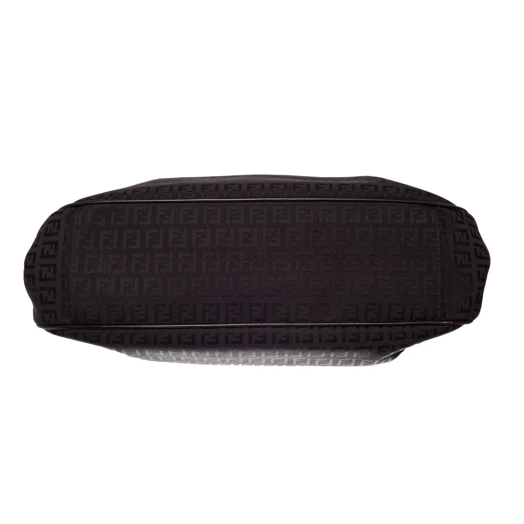 women Fendi Black Zucchino Canvas Hobo Bag 7 women Fendi Black Zucchino Canvas Hobo Bag - Image 5