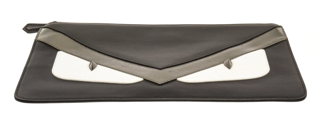 women Fendi Black Leather Monster Pouch 6 women Fendi Black Leather Monster Pouch - Image 4