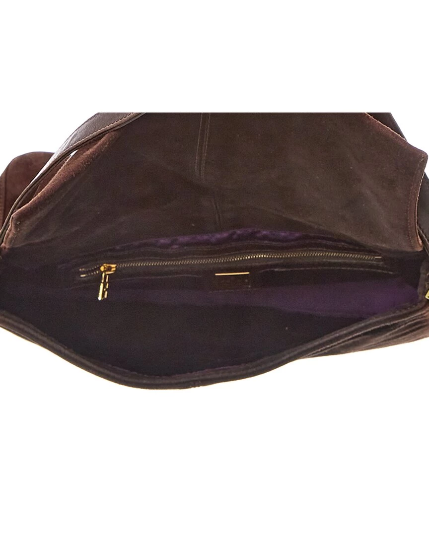 women FENDI Dark Brown Zucca-Print Leather Mamma Tote (Authentic Pre-Owned) 6 women FENDI Dark Brown Zucca-Print Leather Mamma Tote (Authentic Pre-Owned) - Image 4